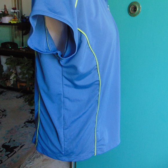 Women's Wilson Hyper Tek System Polo Shirt Short Sleeve Blue 1/4 Zip Top XL - Picture 7 of 9